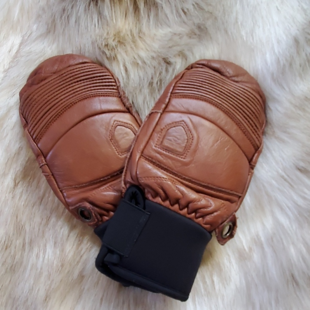 Hestra leather mittens